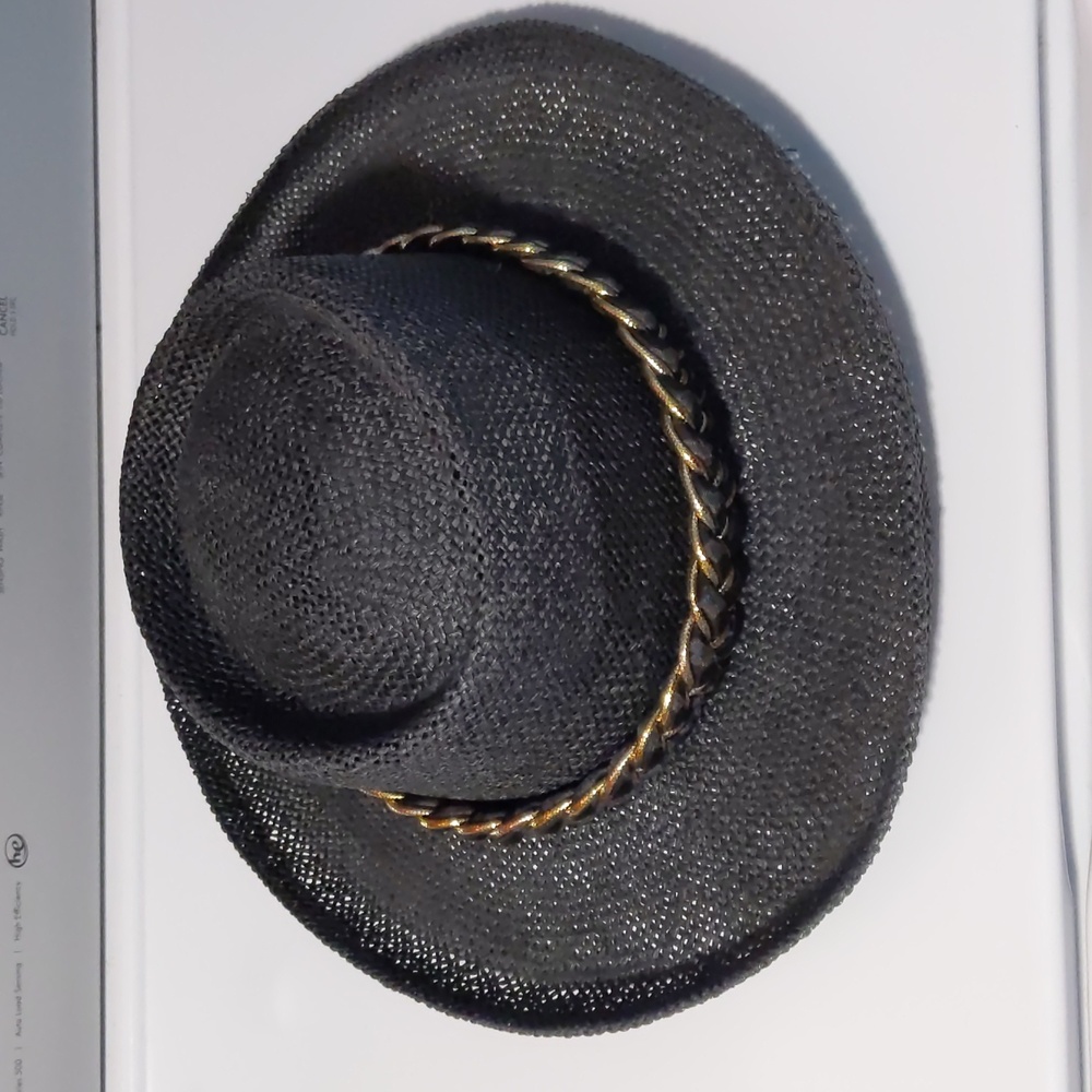 Black hat with gold braid